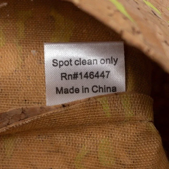 Anthropologie Tote Bag Women OS Brown Neon Green Cork Holding My Own Graphic - Picture 8 of 9